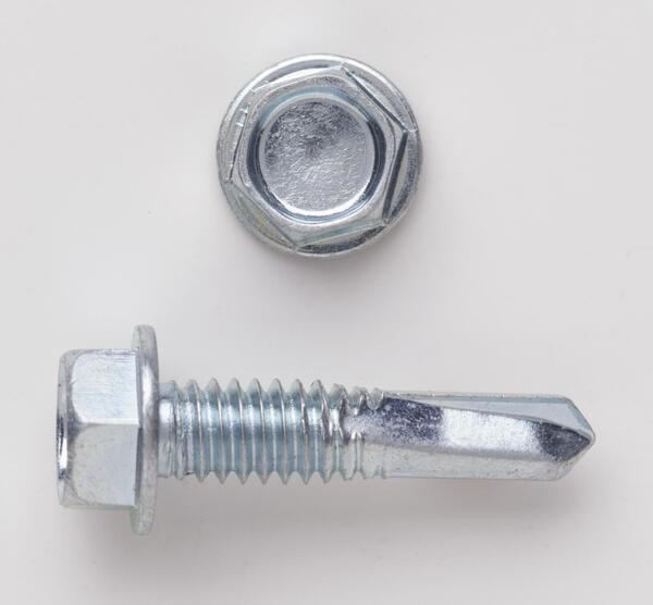 1224X2HT 12-24 (5/16 HEX) X 2 HEX WASHER HEAD UNSLOT TYPE 5 SELF DRILL SCREW COATED